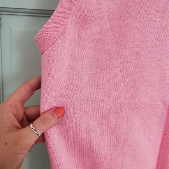 Vintage Pink sleeveless zipup shirt 80s 90s small womens - Picture 11 of 11